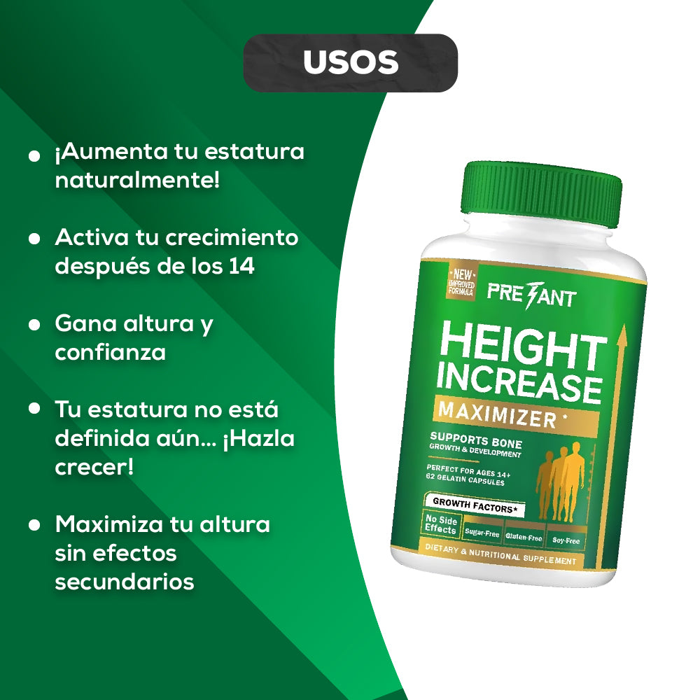 HEIGHT INCREASE - ESTIMULA HORMONAS DE CRECIMIENTO / DE 14 A 22 AÑOS