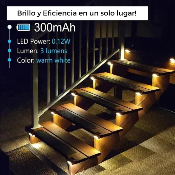 LUZ SOLAR LED PARA EXTERIORES JARDIN PATIO ESCALERAS PARED Y BORDES