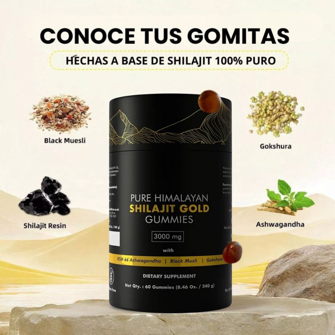 Shilajit Gold en Gomitas 3000mg