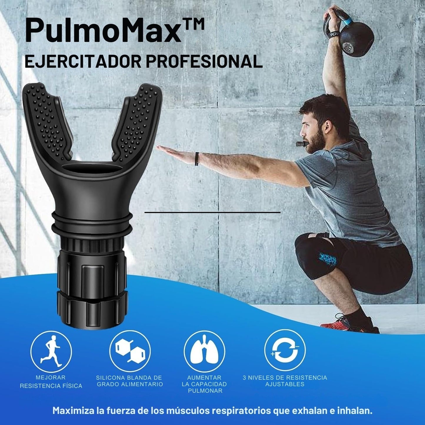 PulmoMax™ | Ejercitador Respiratorio Profesional | Mejora tu capacidad pulmonar