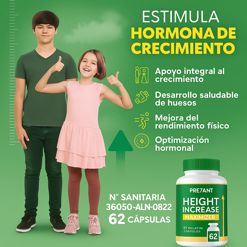 HEIGHT INCREASE - ESTIMULA HORMONAS DE CRECIMIENTO / DE 14 A 22 AÑOS