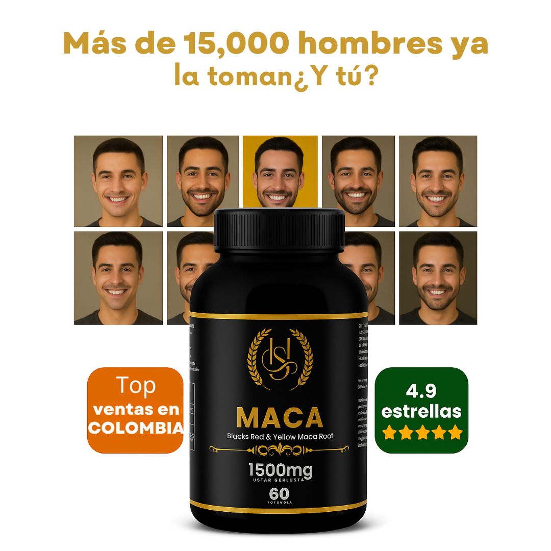 Suplemento Maca Negra 60 Cápsulas - ¡Afrodisiaco Natural!