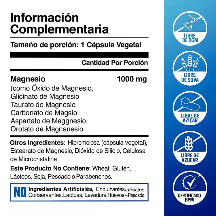 Magnesium Complex 8 en 1 – 1000mg