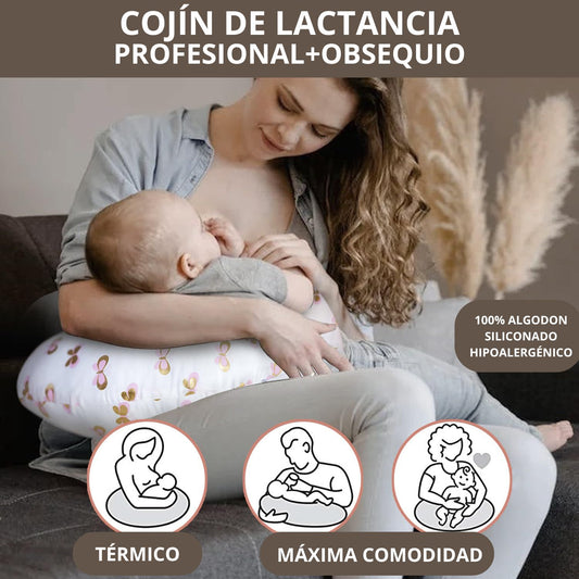 COJÍN DE LACTANCIA Y MATERNIDAD PROFESIONAL - TÉRMICO HIPOALERGÉNICO + ALMOHADA OBSEQUIO