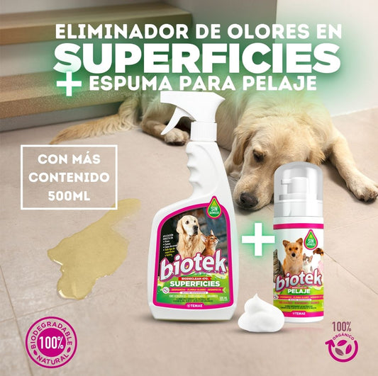 Spray Eliminador De Malos Olores De Mascotas | Formula Patentada + Regalo Espuma Para Pelaje