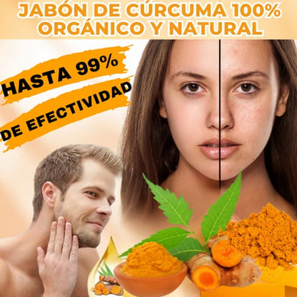 Jabón de Cúrcuma 100% Orgánico y Natural