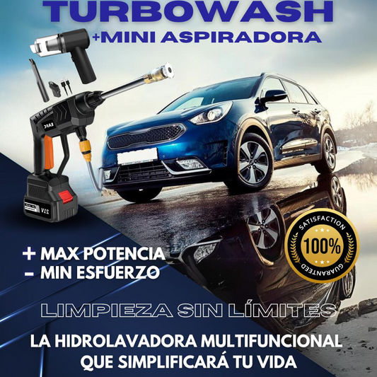 Combo Hidrolavadora TurboWash®  + Mini Aspiradora Portátil