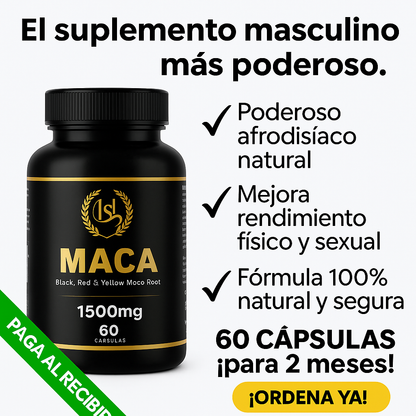 Suplemento Maca Negra 60 Cápsulas - ¡Afrodisiaco Natural!