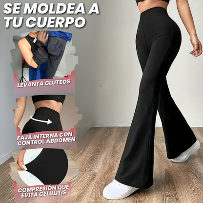 2X1 LEGGINGS ACAMPANADOS CON FAJA INTERNA ALTA